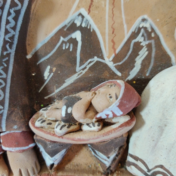 Nativity Wall Plaque Terra Cotta Pottery Handmade In Perú By B. Luck Vintage - Picture 3 of 8